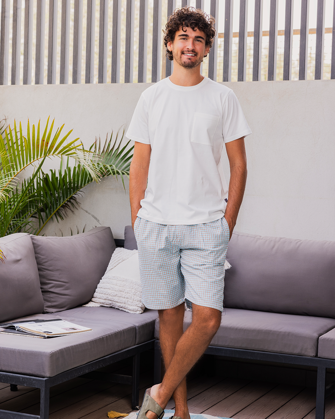 Plaid Pattern بيجاما رجالي شورت