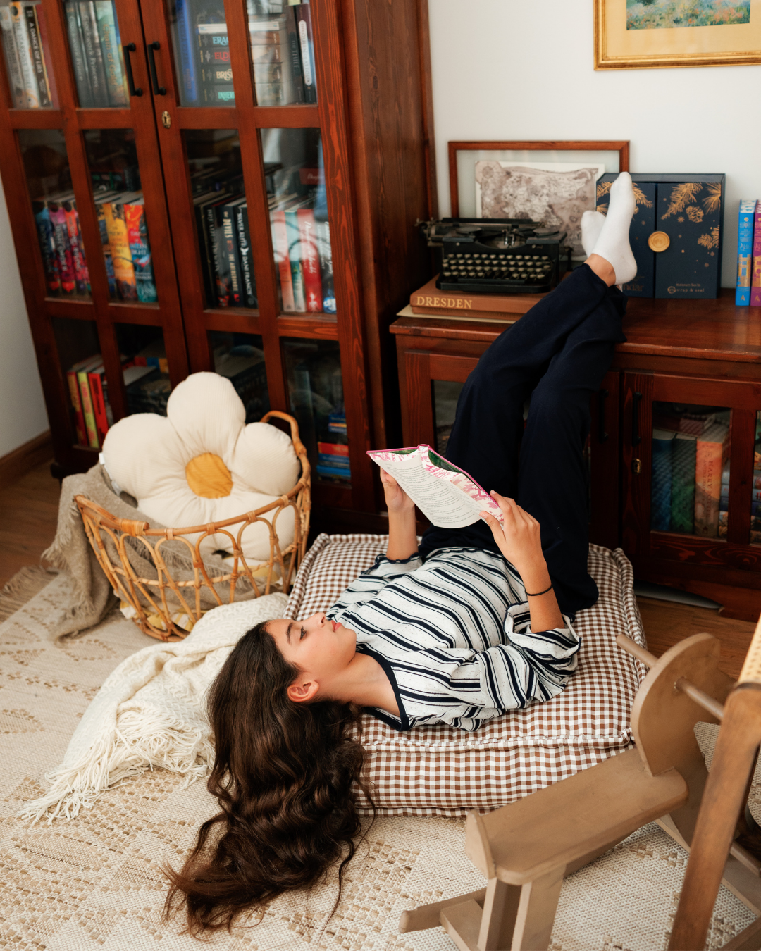 بيجاما بناتي جونيور بكم طويل واسع و بنطلون ساده