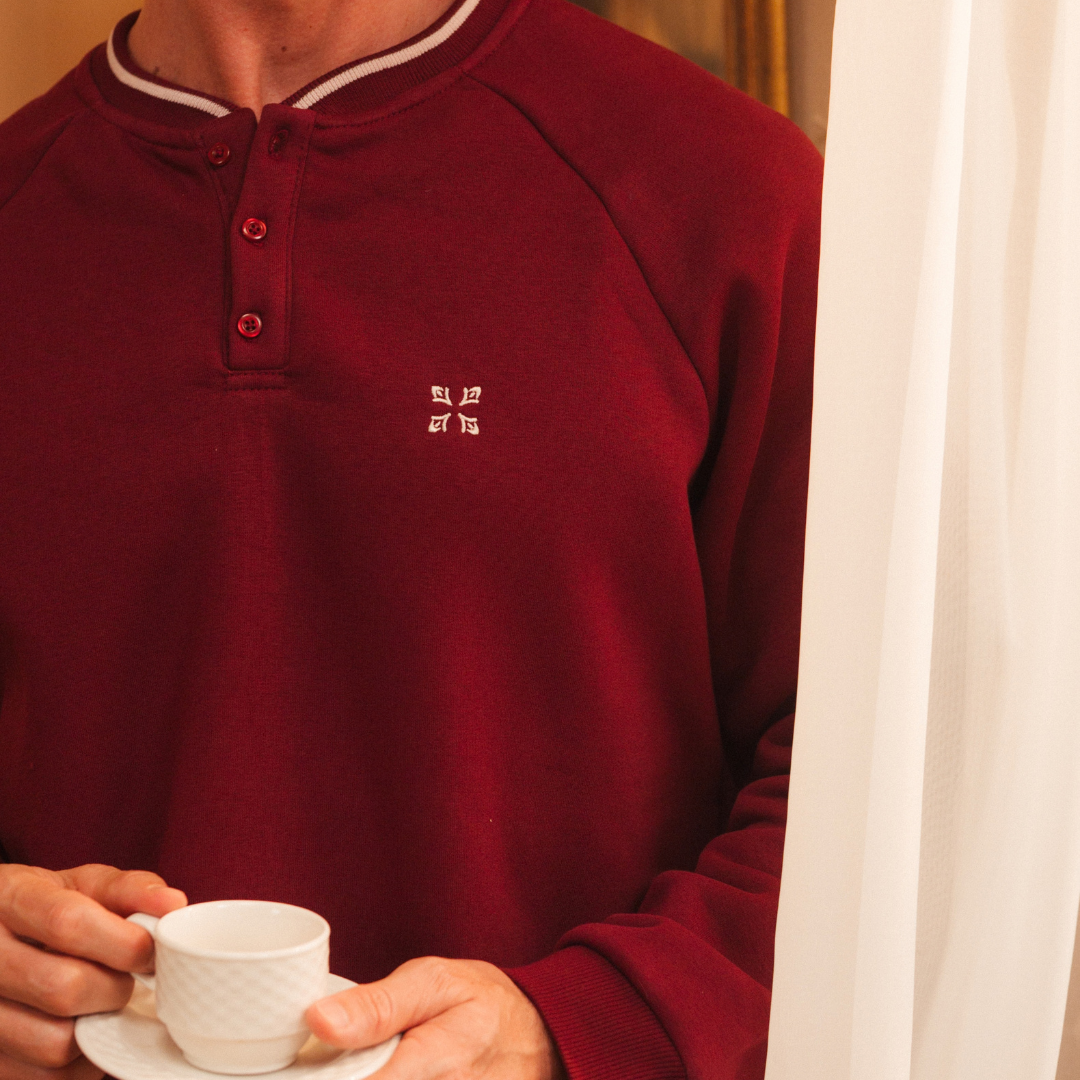 Henley pajamas with printed pants