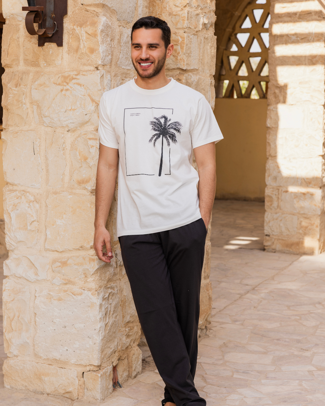 good vibes بيجاما رجالي نص كم و بنطلون