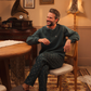 Henley pajamas with printed pants