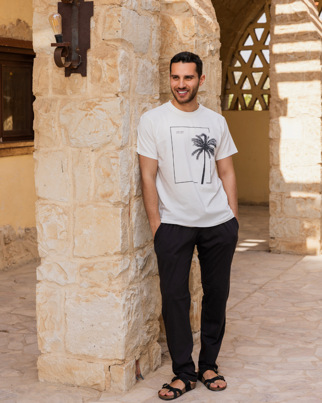 good vibes بيجاما رجالي نص كم و بنطلون