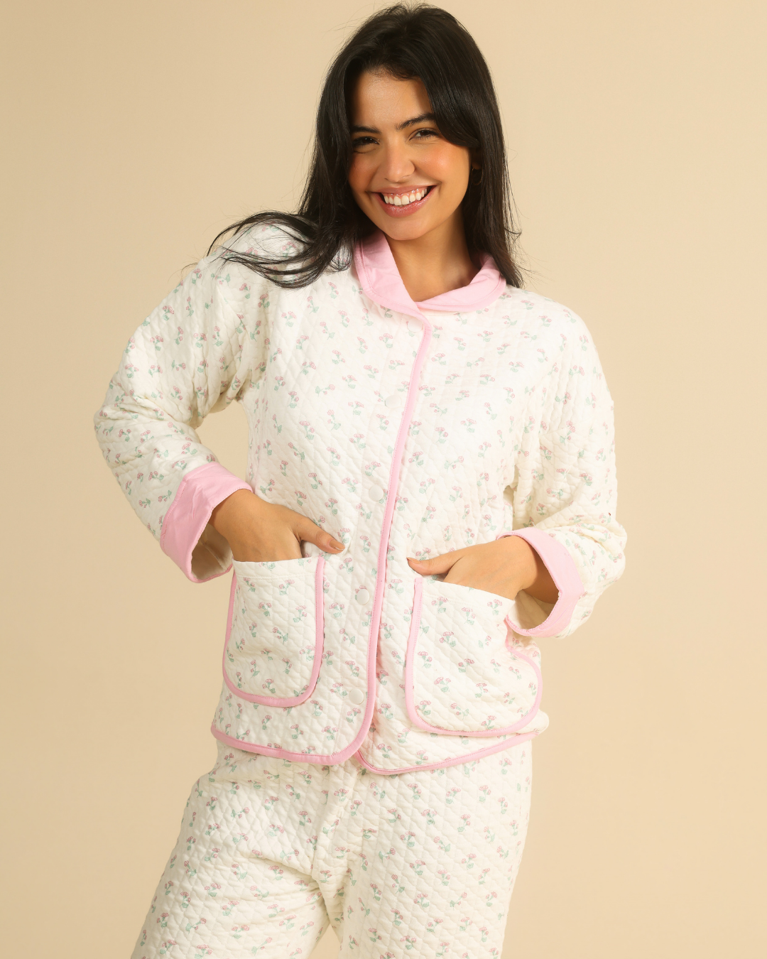 Quilted Floral Dream Women Pajama Set