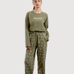 Women's pajamas with floral trouser sleeves