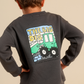 Boys' set in cute colors with a bulldozer print