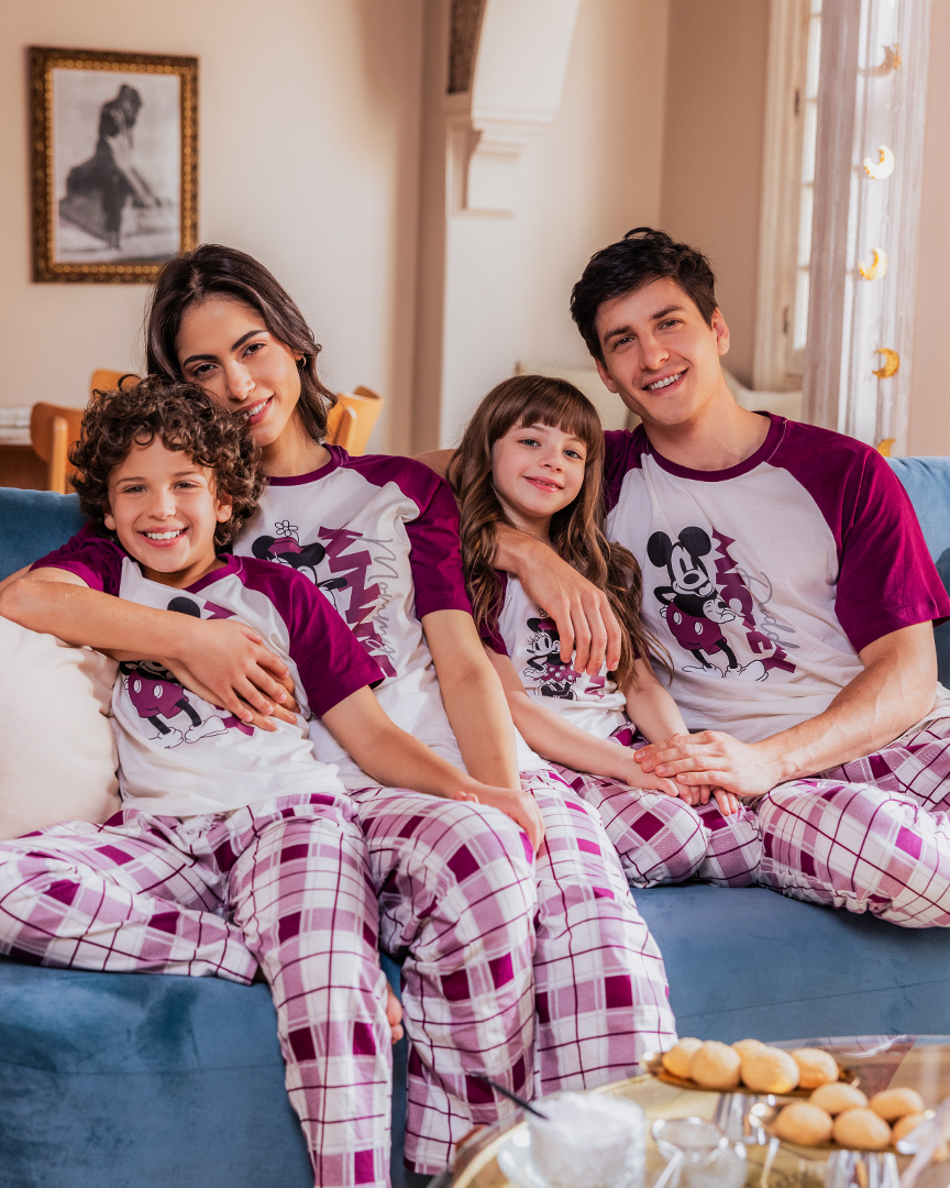 Family checkers  بيجاما حريمي نص كم و بنطلون قطن