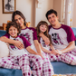 Family checkers Men's half-sleeved pajamas and cotton trousers