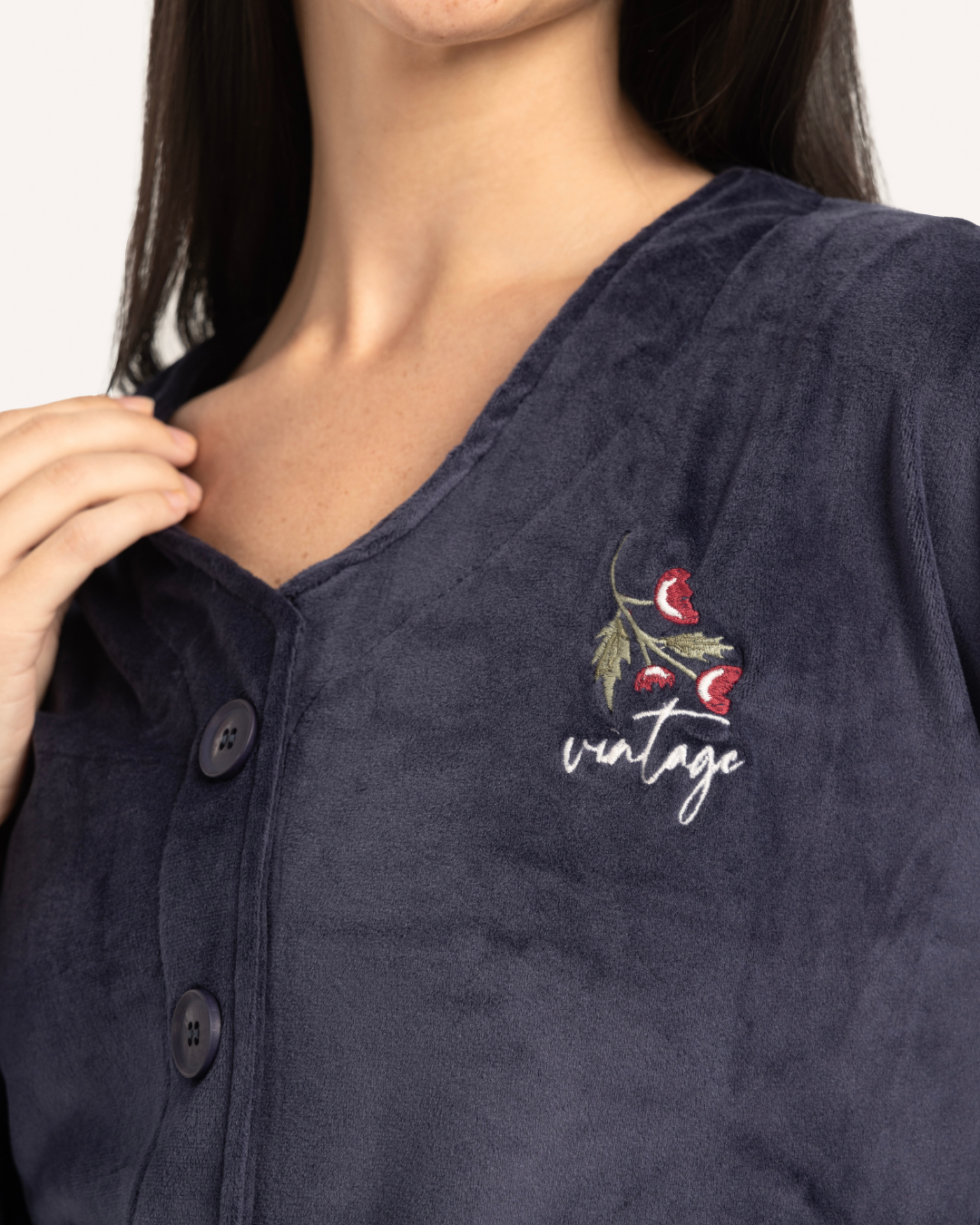 Vintage Long Sleeve Button Down Pajamas