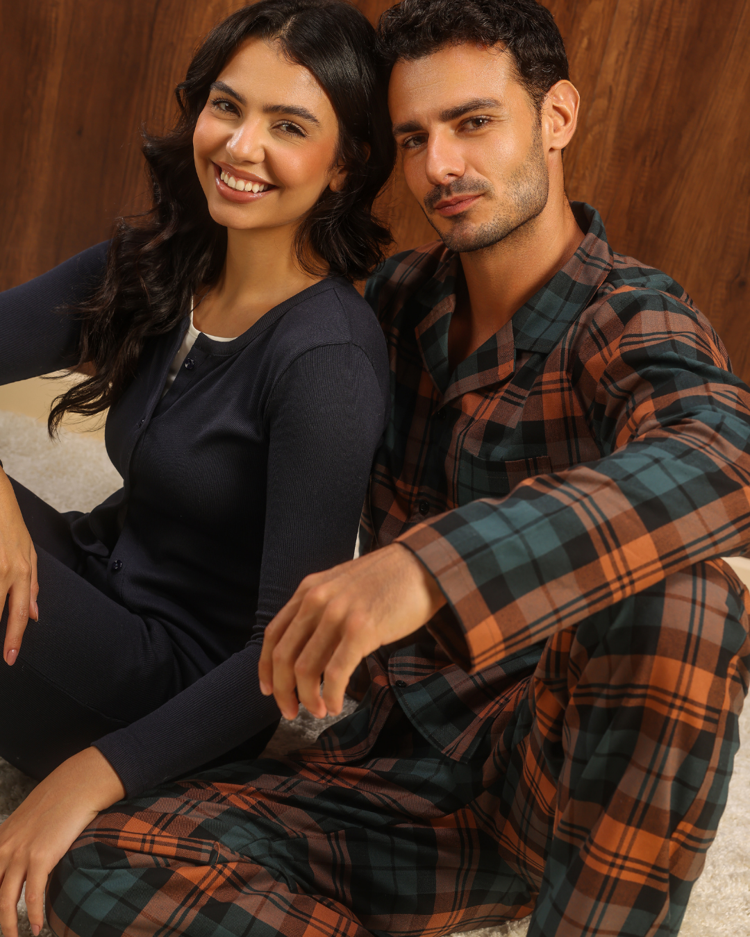 Ribbed Button-Front Pajamas
