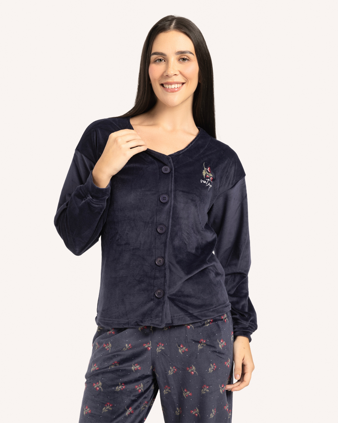 Vintage Long Sleeve Button Down Pajamas