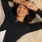 Ribbed Button-Front Pajamas