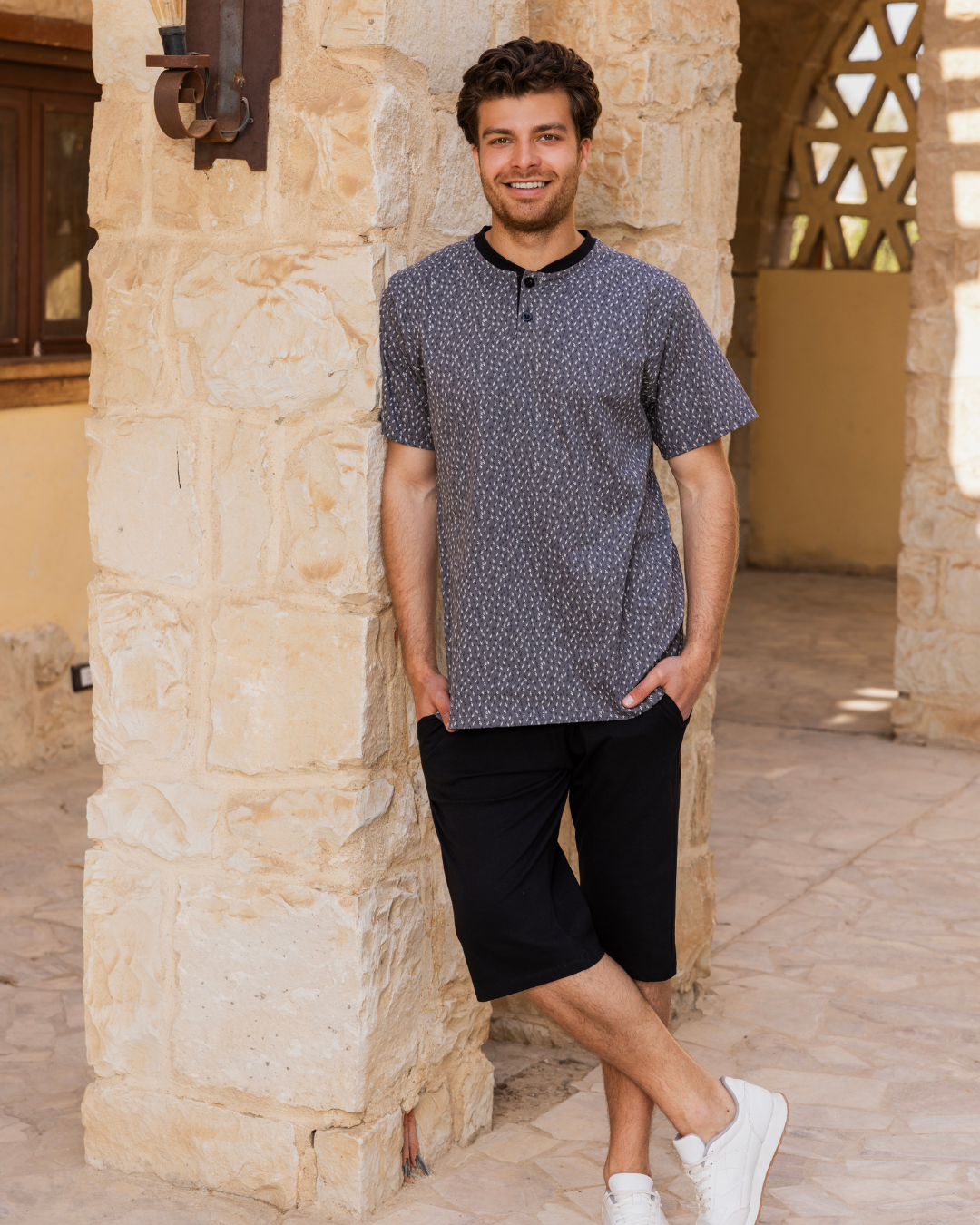 بيجاما رجالي نص كم و بنتاكور مرد بولو