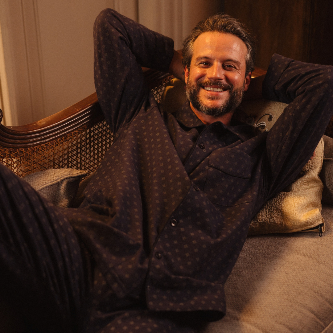 Chic Man in Printed Classic Pajama