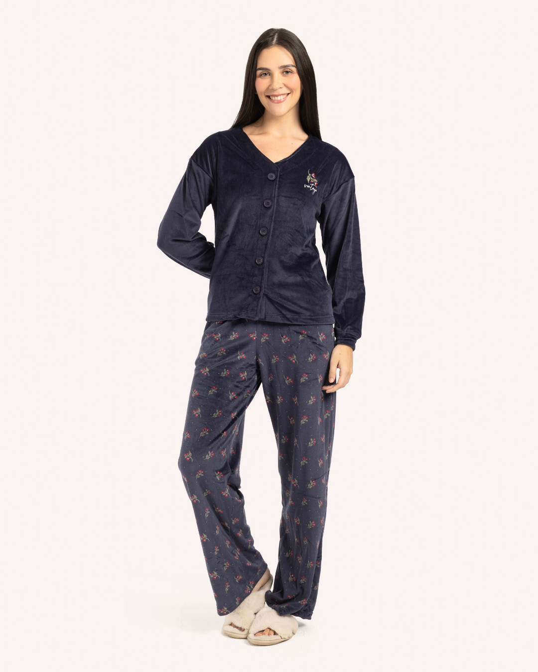 Vintage Long Sleeve Button Down Pajamas