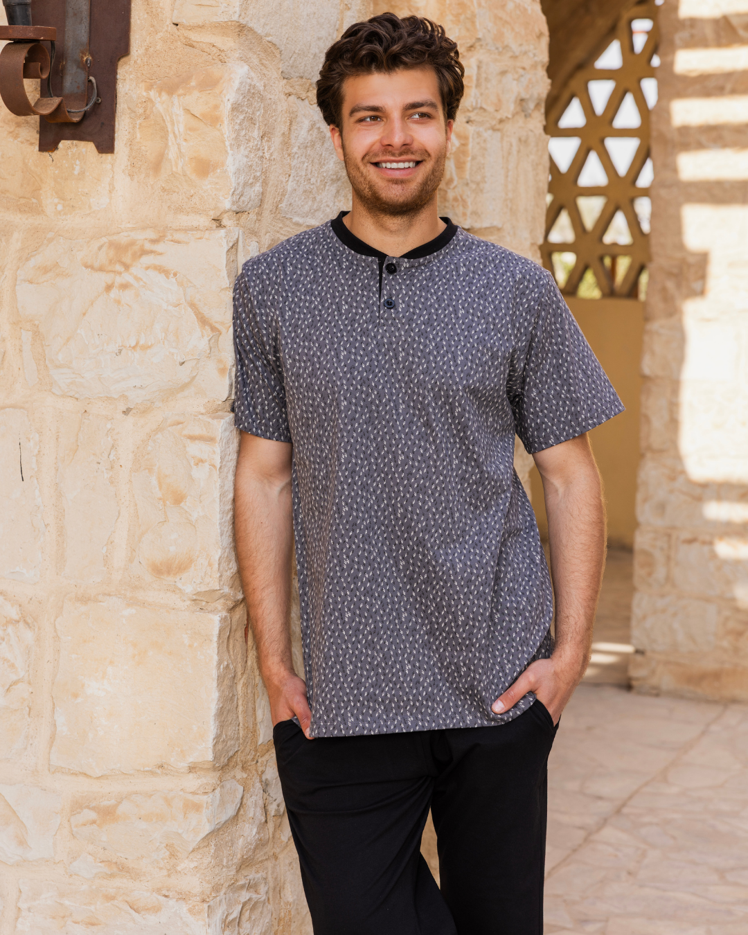 بيجاما رجالي نص كم و بنتاكور مرد بولو