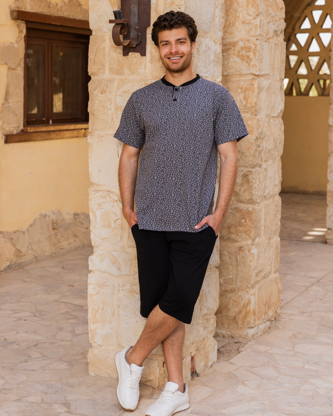 بيجاما رجالي نص كم و بنتاكور مرد بولو