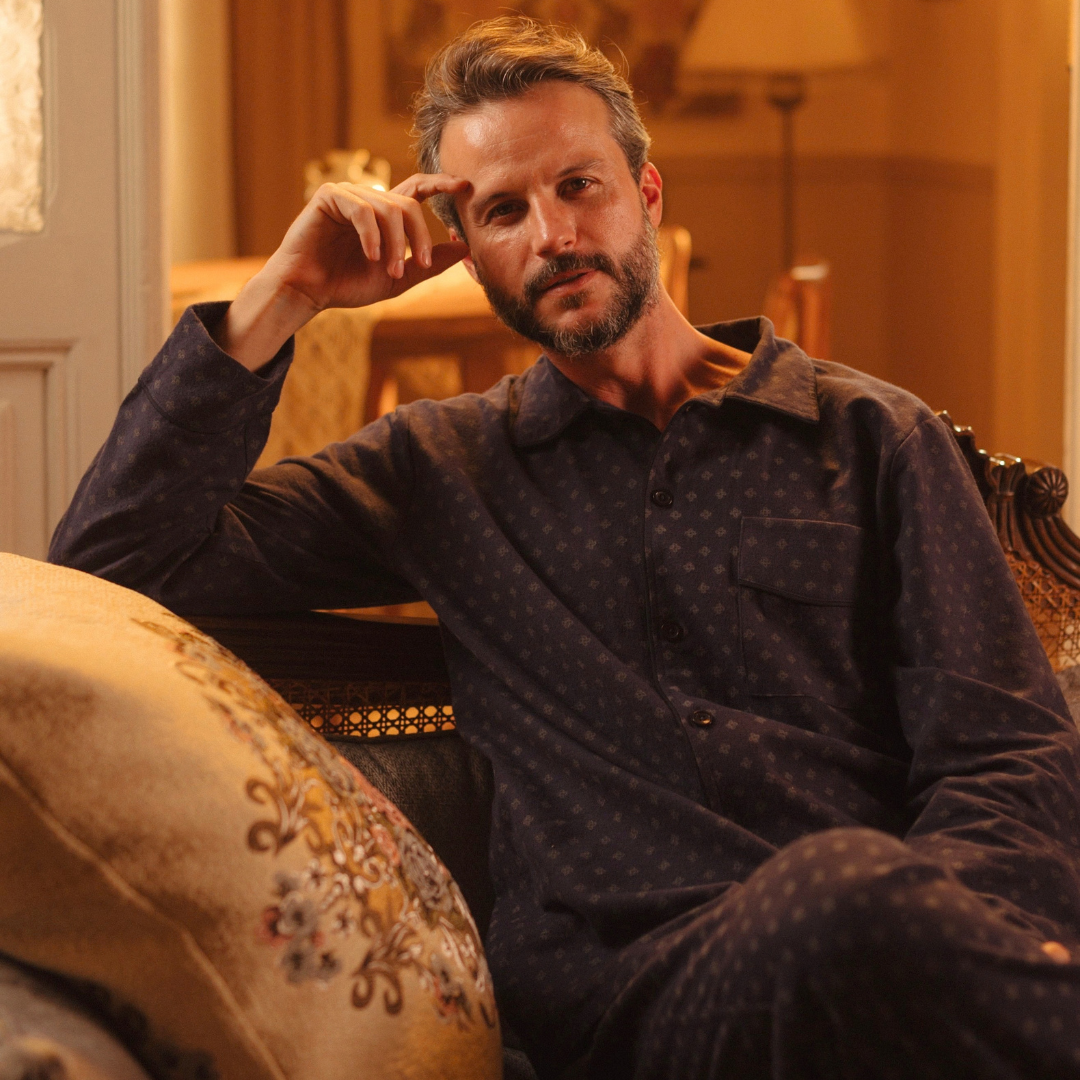 Chic Man in Printed Classic Pajama