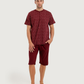 Men's Short Sleeve Pajamas with Capri Pants