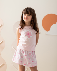 طقم جيبة بناتي قطن ورود