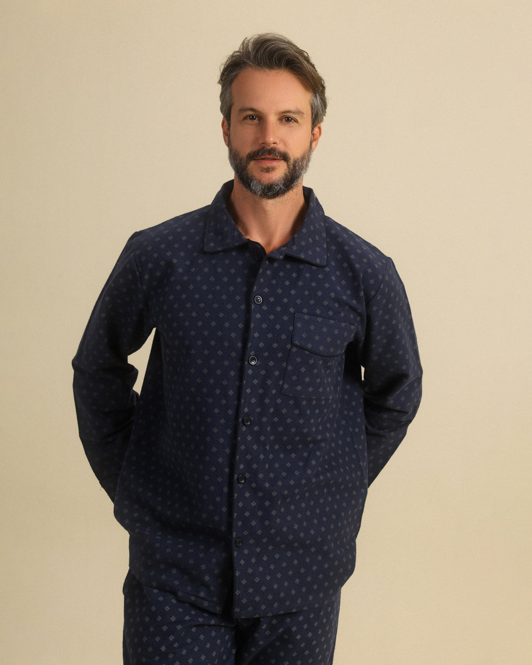 Chic Man in Printed Classic Pajama