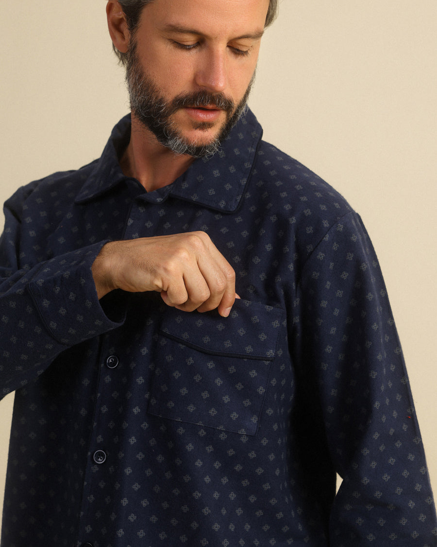 Chic Man in Printed Classic Pajama