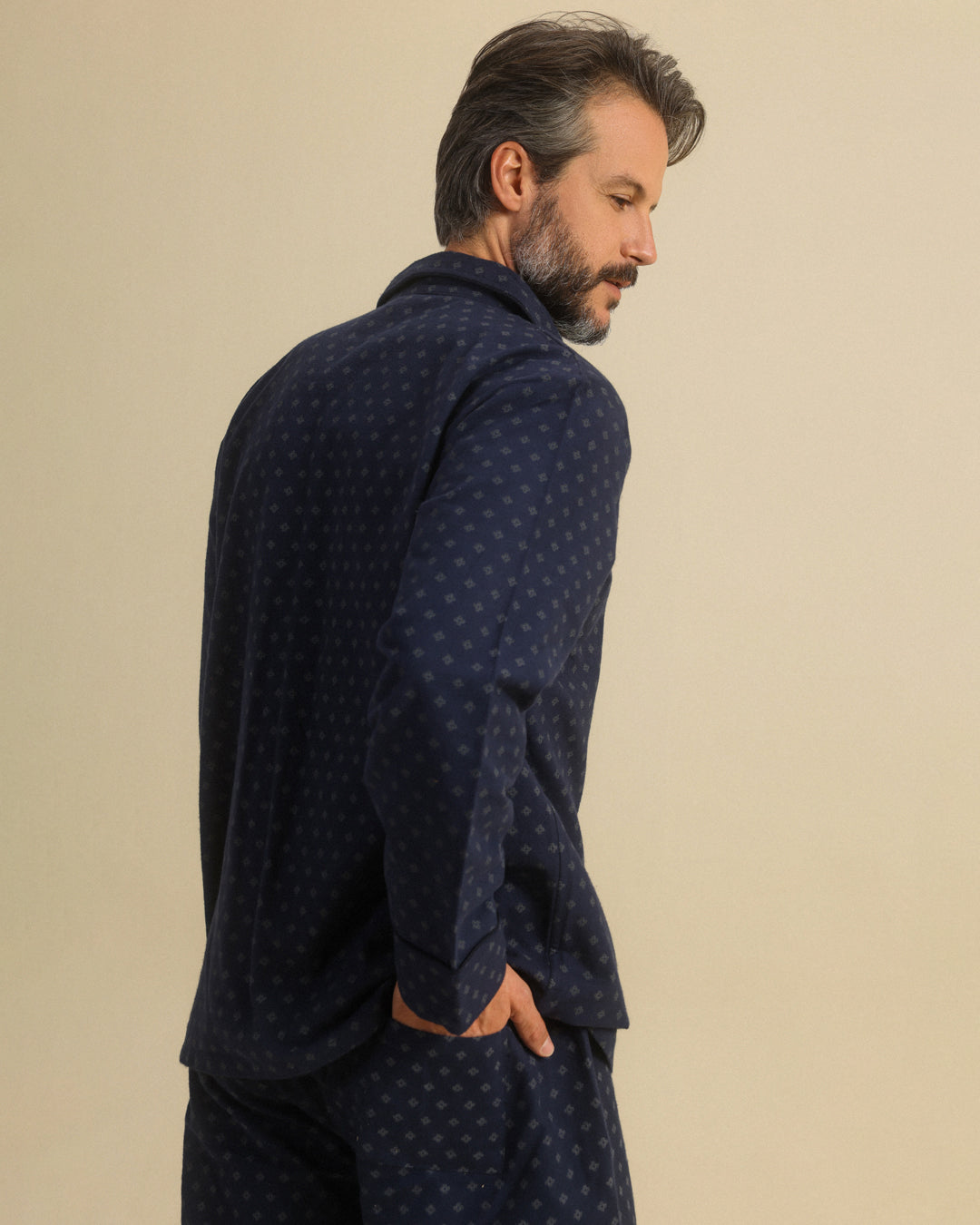 Chic Man in Printed Classic Pajama