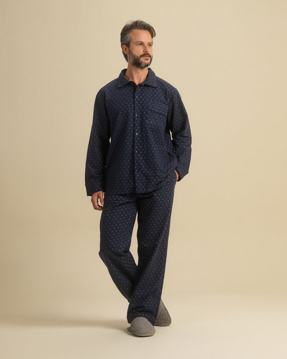 Chic Man in Printed Classic Pajama