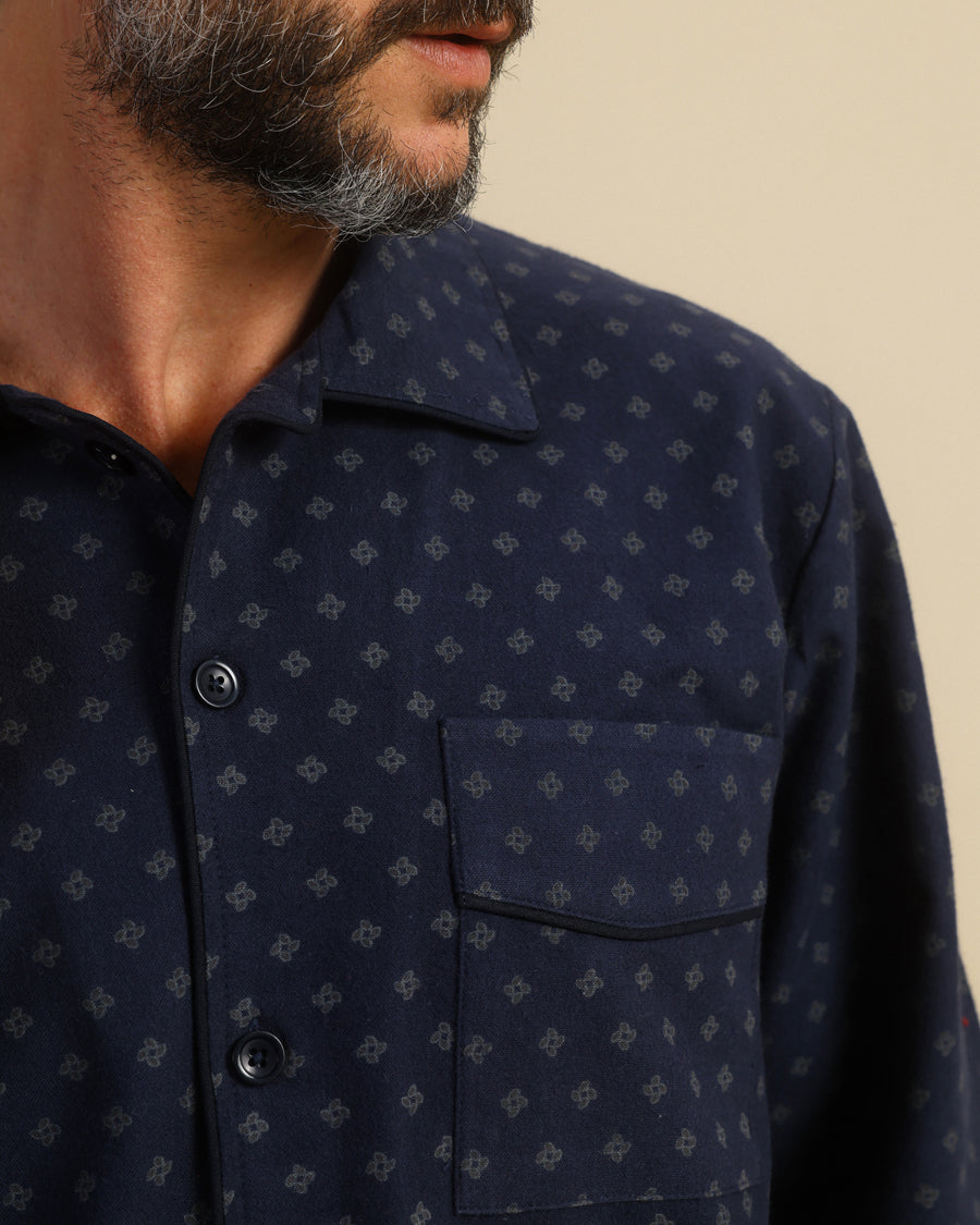 Chic Man in Printed Classic Pajama