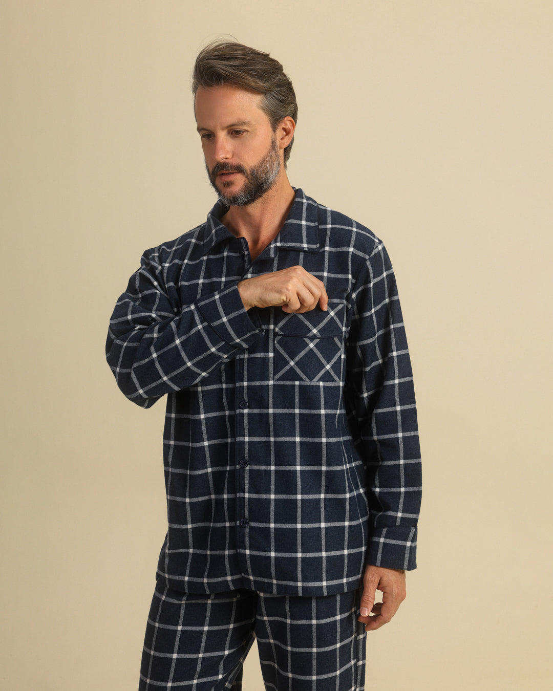Chic Man in Charcoal Classic Pajama