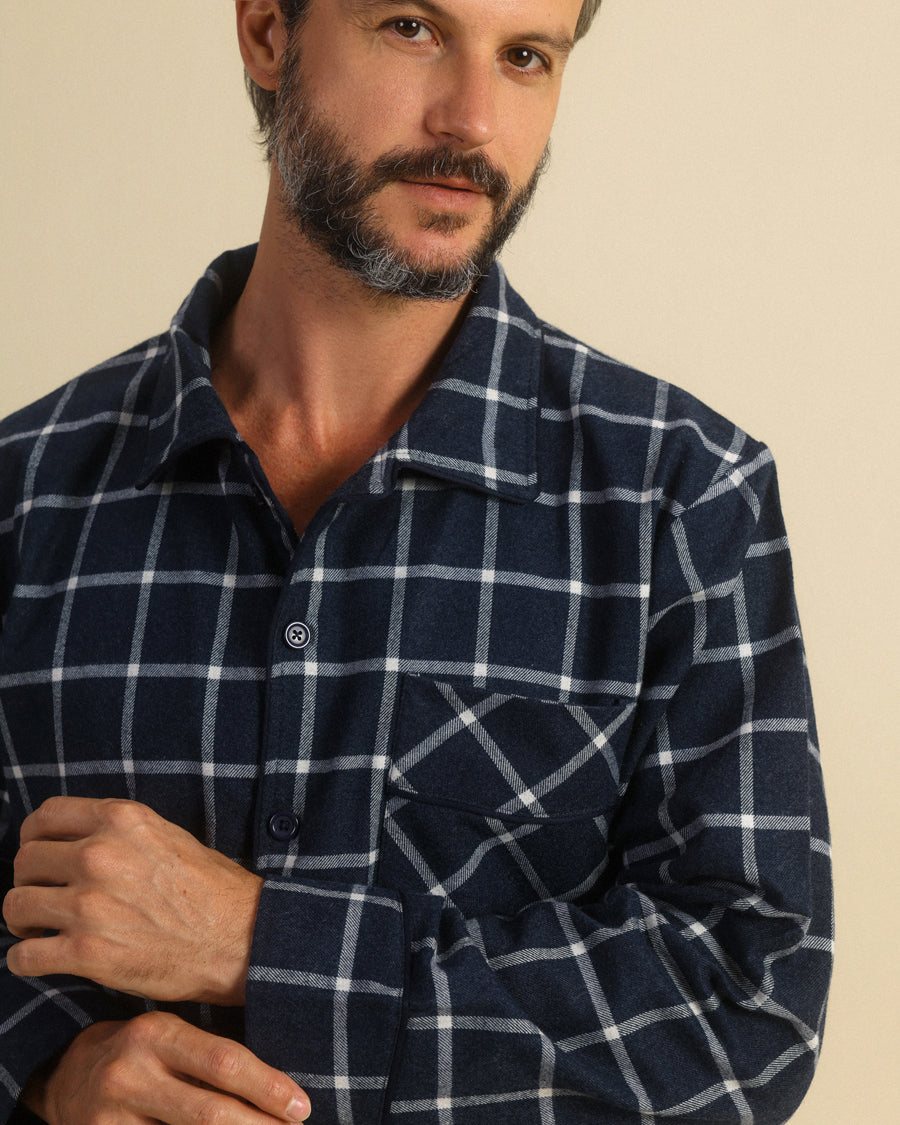 Chic Man in Charcoal Classic Pajama