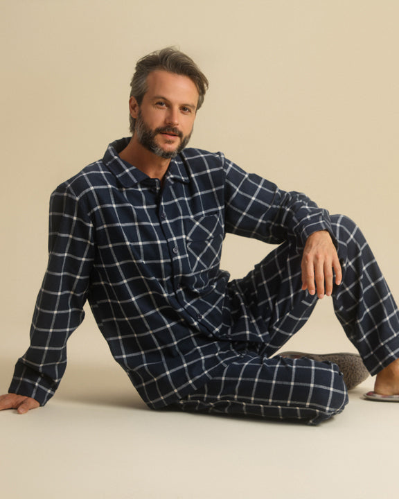 Chic Man in Charcoal Classic Pajama