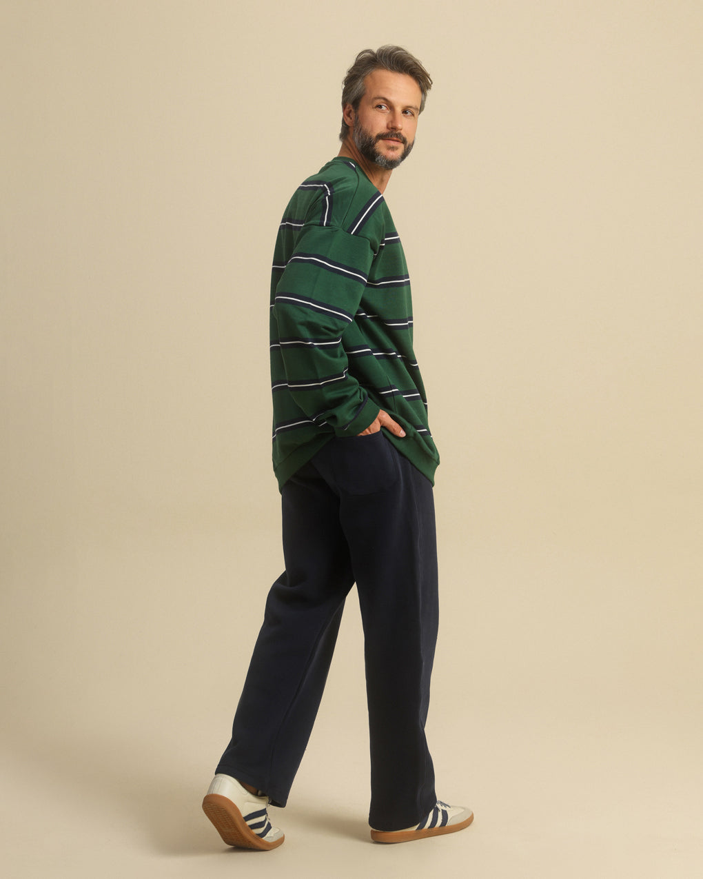 Elegant men's pajama with warm stripes