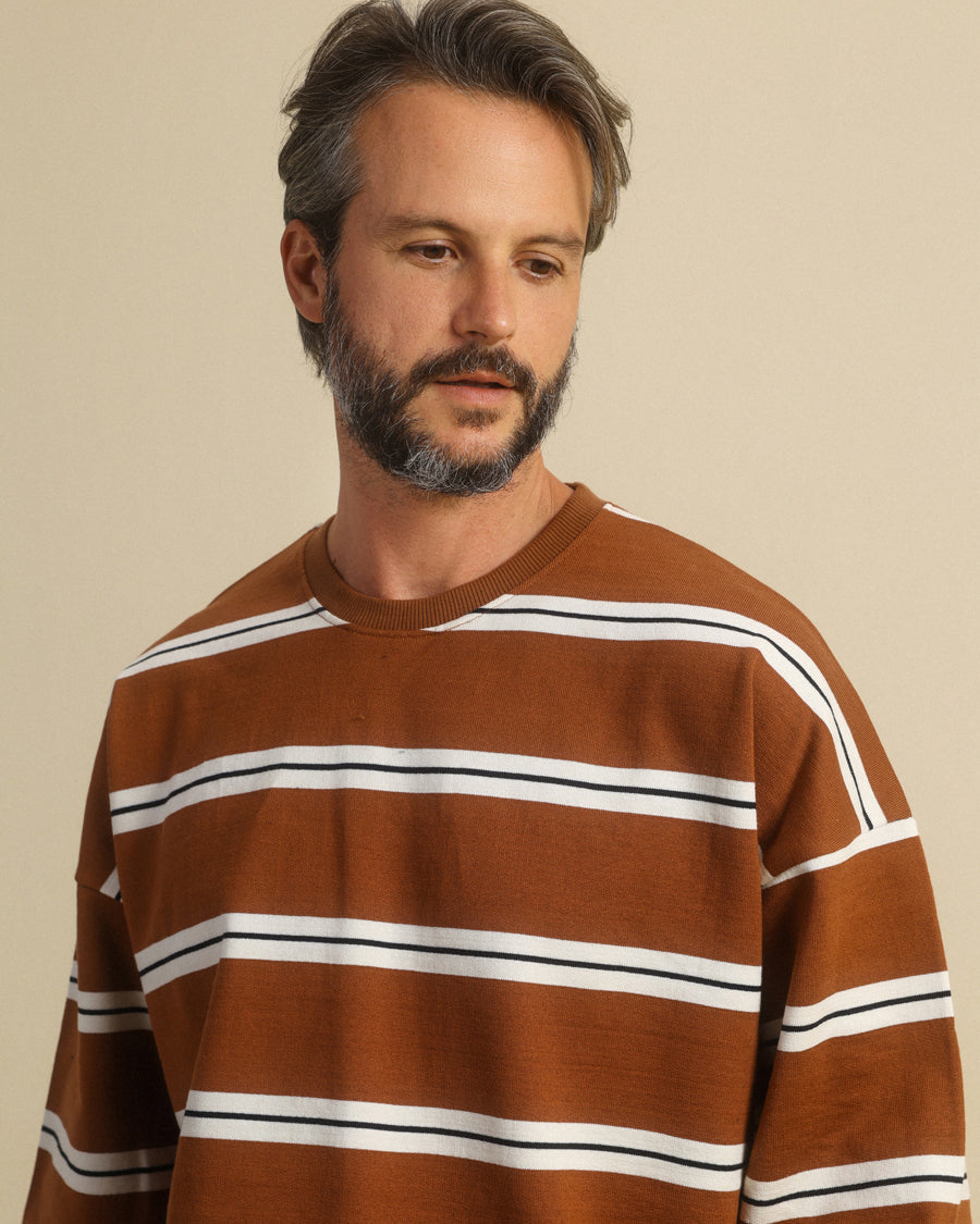 Elegant men's pajama with warm stripes