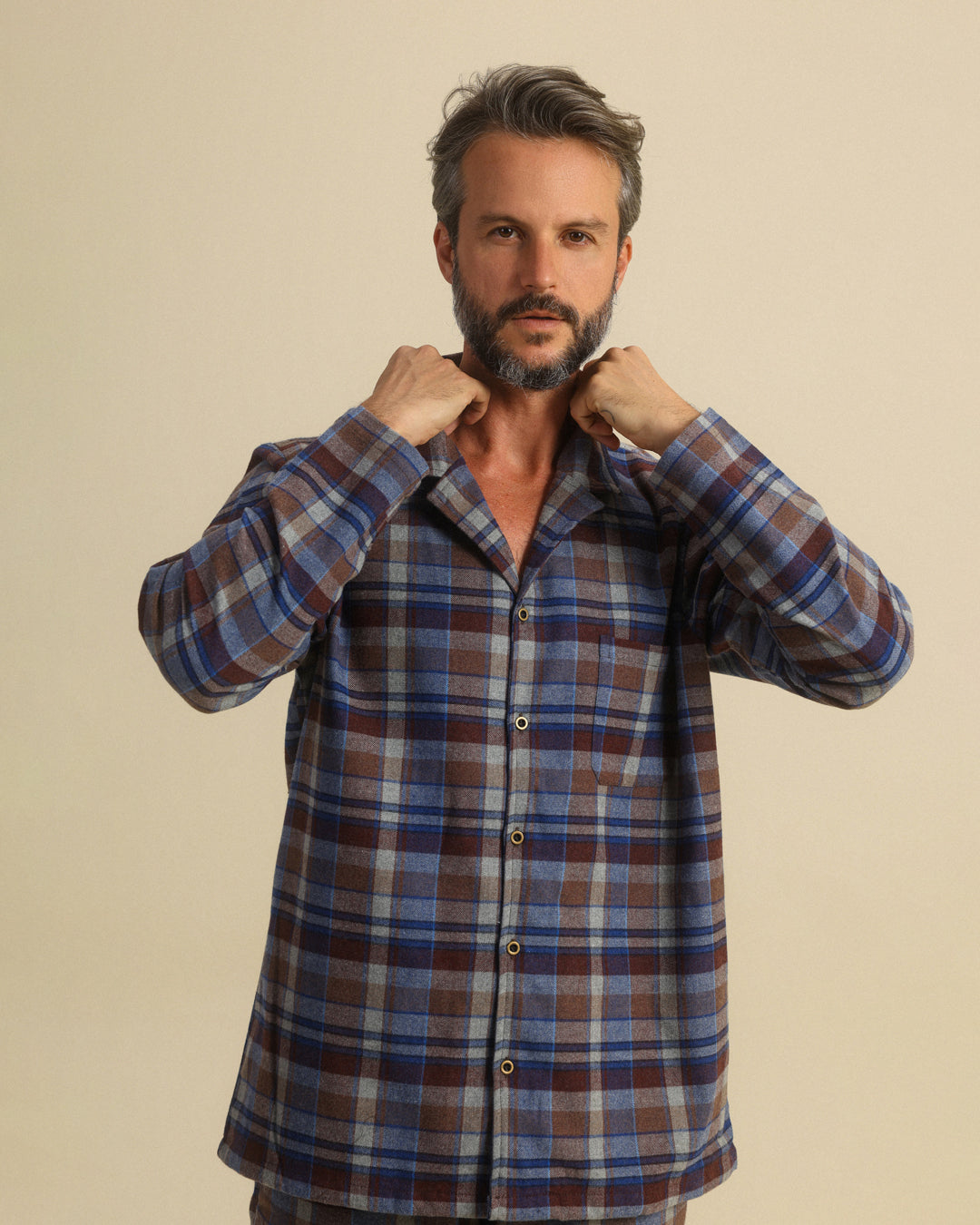 Moody plaid classic button up pajama