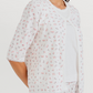 Women's 3/4 sleeve pajama with camisole, pants, and jacquard jacket