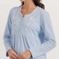 High-waisted nightgown with butterfly embroidery