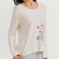 Pajamas with floral print and lace edges