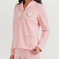 Polo collar pajamas with teddy bear embroidery