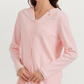 Women's pajamas with boutons and broderie roses