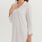 Ribbed nightgown with floral print