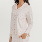 Women's pajamas with boutons printed on fleurs