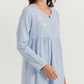 High-waisted nightgown with butterfly embroidery