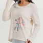 Pajamas with floral print and lace edges