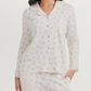 Women's pajamas with boutons printed on fleurs
