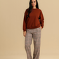 Women's Oversized Sweatshirt with Plaid Pants
