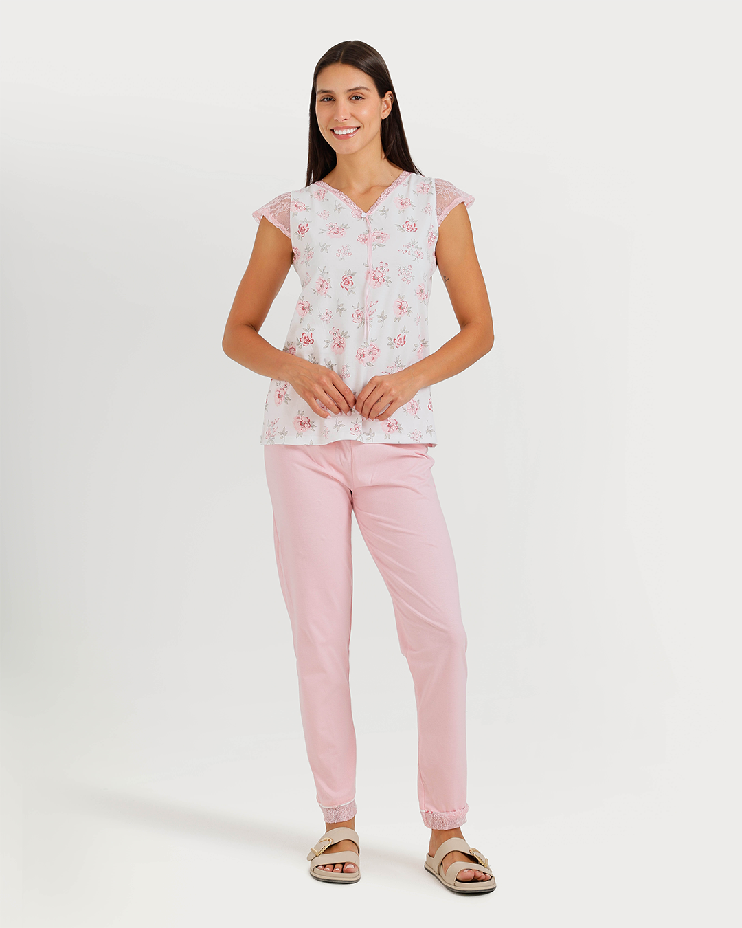 Women's pajamas, short-sleeved pants