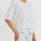 Women's 3/4 sleeve pajama with camisole, pants, and jacquard jacket