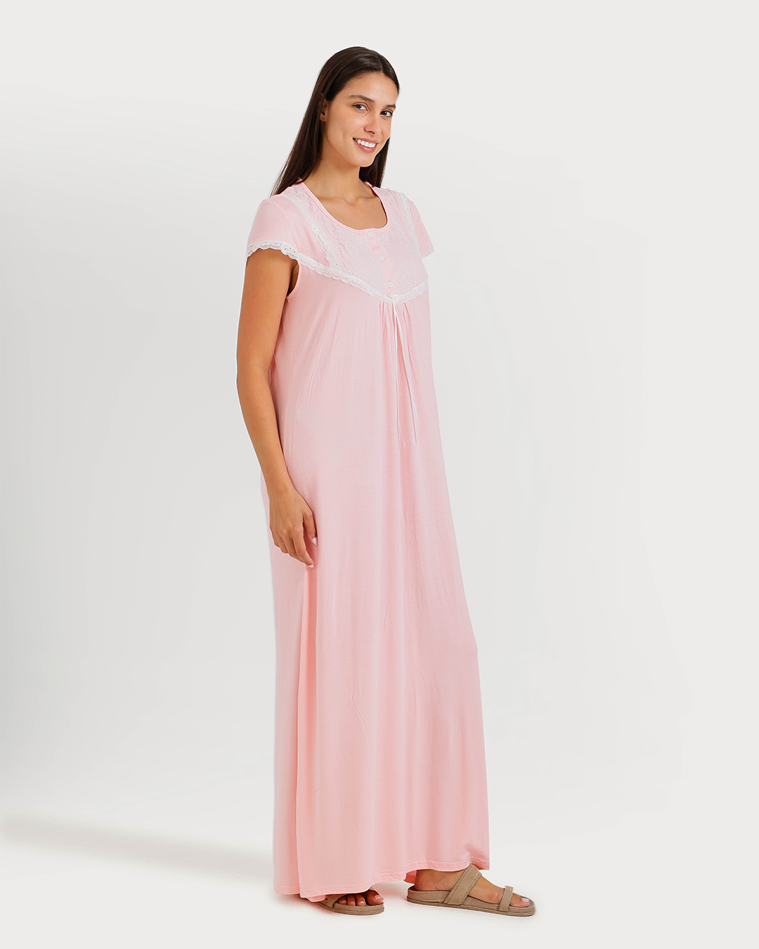 Jalabiya femme, manches my longues, dentelle