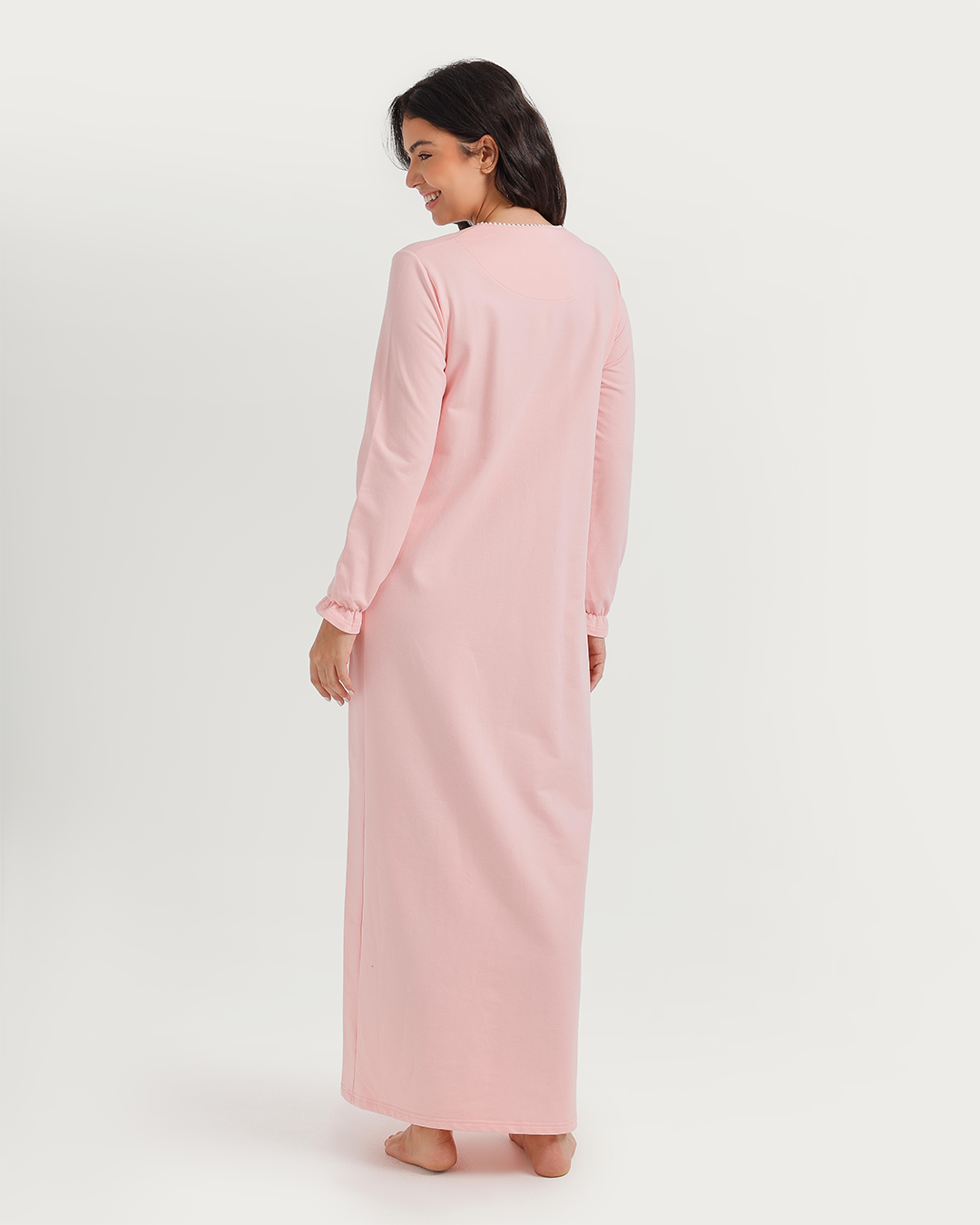High-waisted nightgown with butterfly embroidery