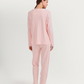 Women's pajamas with boutons and broderie roses